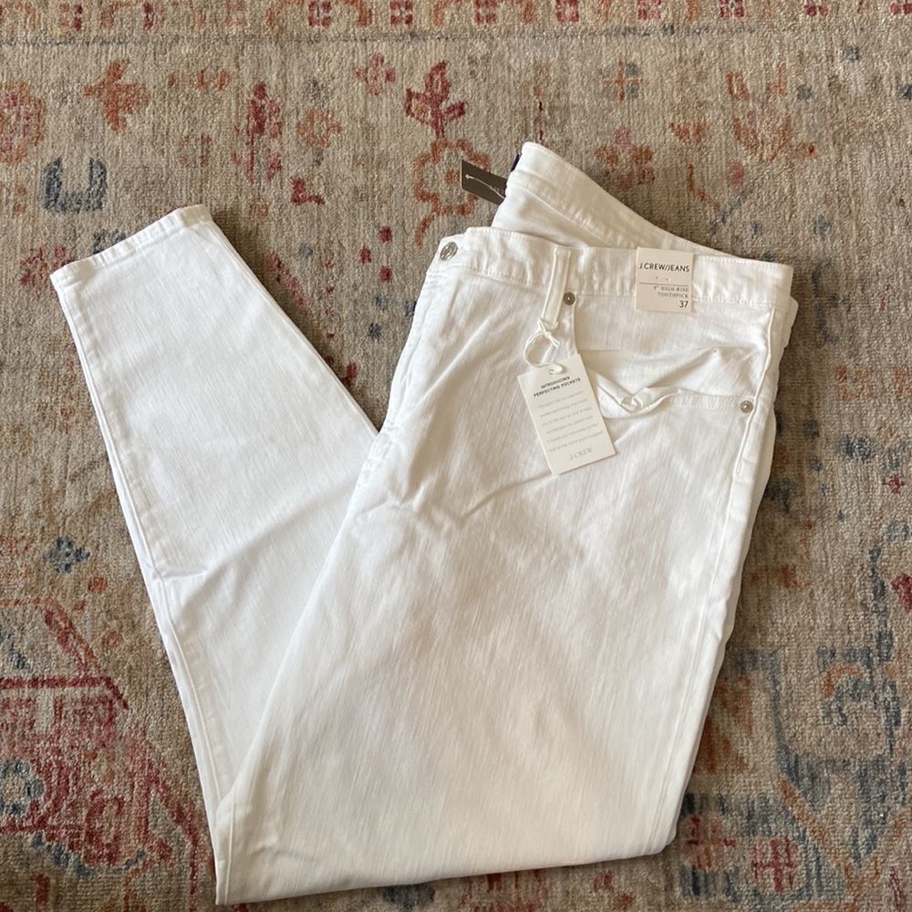 J. Crew 9" high-rise toothpick jean in white wash*